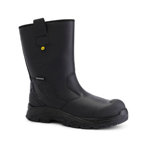 Dapro FRMACS3C veiligheidsschoenen in zwart, voorkantaanzicht, met S3-bescherming voor maximale veiligheid en comfort.